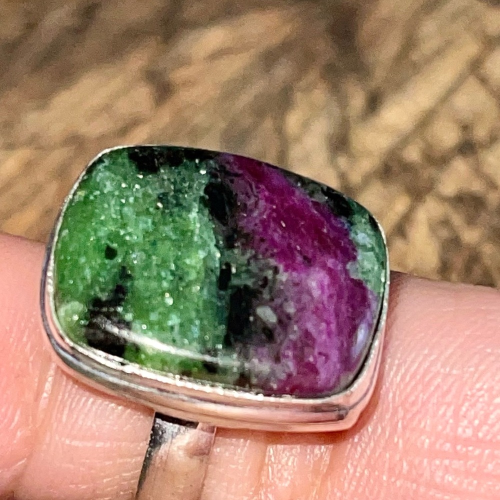 Anyolite Ruby Green Zoisite Ring Size 8